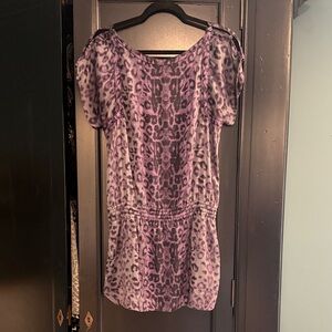 Rebecca Taylor purple Leopard Silk Mini Dress